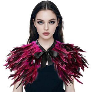 🆕Women Pink Cape Shawl Witch Shoulder Wrap Cosplay Costumes Halloween